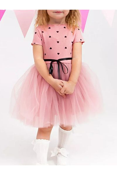 nc gift Rochie tutu prințesă cu inimă flexibilă din tul pufos din lycra imprimată