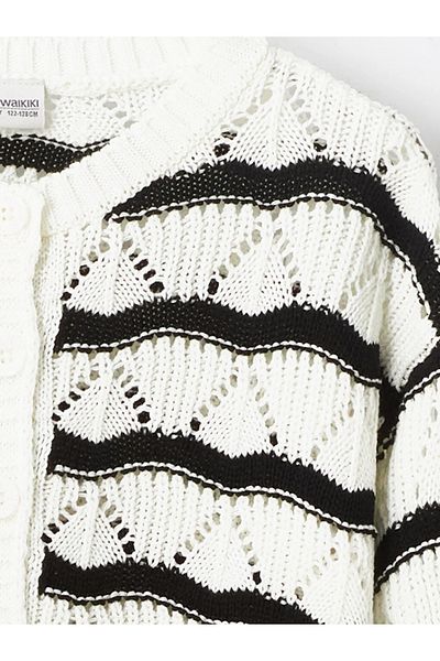 LC Waikiki LCW Kids Crew Neck Long Sleeve Girl's Knitwear Cardigan
