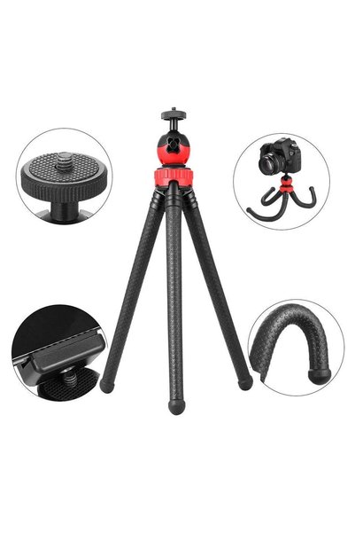 ThenTech Her Yere Sabitlenen Kamera Telefon Uyumlu Esnek Ahtapot Tripod