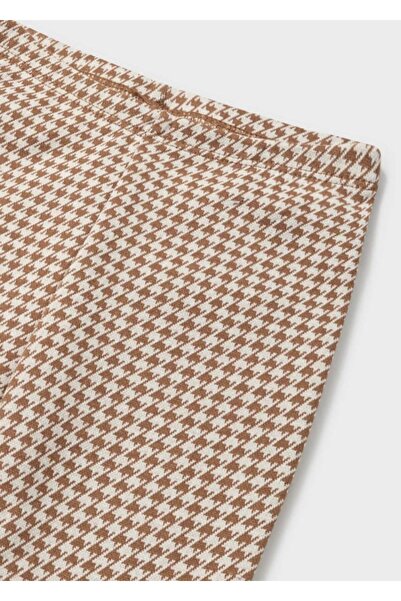 MAYORAL Baby Girl Houndstooth Tights with Teddy Bear Figure Double Set Powder L24K2771