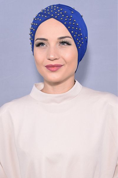 Melodi Scarf Women's Hijab with Pearls and Stones Pool Outer Bone Saks