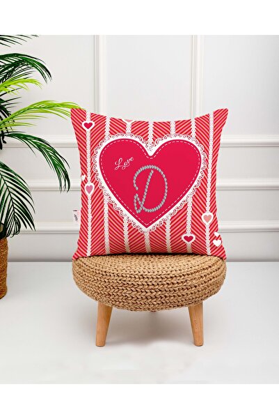 menesahome Фуксія Рожева Подушка з оббивкою у вигляді каменю з літерою D на т...