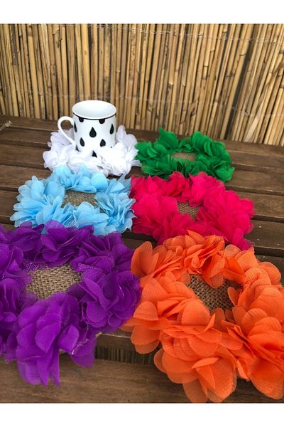 zeynepin dükkanı 6-Piece Floral Cup Pad 10 Cm