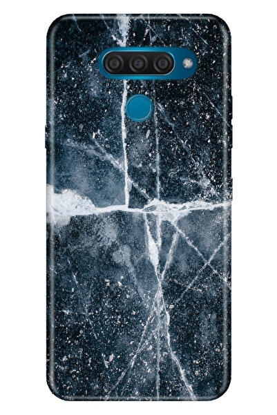 LG Q60 Uyumlu Kılıf Desenli Baskılı Silikon Bells Mermer