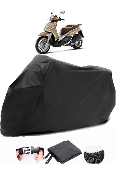 AutoZEL لبياجيو بيفرلي 300 RST مشمع دراجة نارية أسود مقاوم للماء نسيج متين