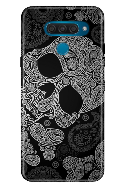 LG Q60 Uyumlu Kılıf Desenli Baskılı Silikon Skuller
