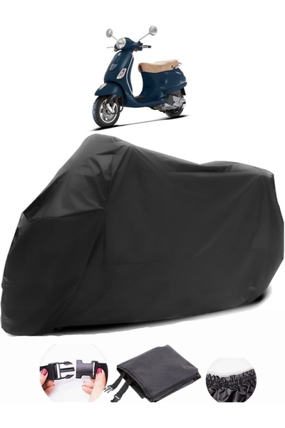 AutoZEL Vespa LX 150 أي قماش مشمع أسود مقاوم للماء للدراجات النارية