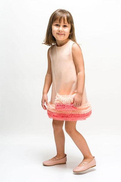 WECAN EXCLUSİVE Girl's Dress with Colorful Frilled Skirt and Bag Birthday Dress