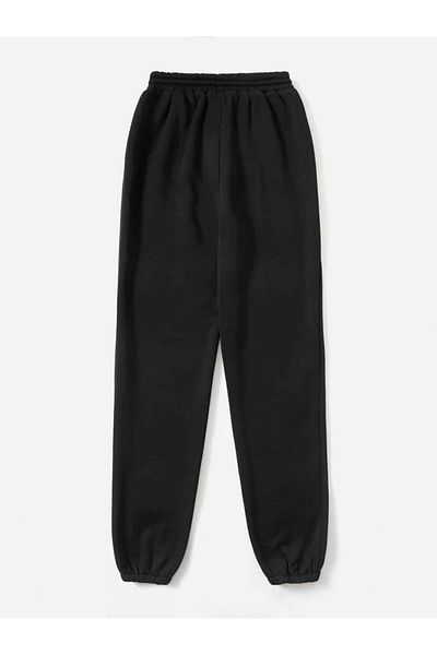 Khione Unisex Μαύρο Λος Άντζελες εμπριμέ φούτερ με ελαστικό πόδι