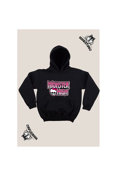 MarkaTurko Унисекс суитшърт с качулка и черен принт отпред, MONSTER HIGH 2024-997