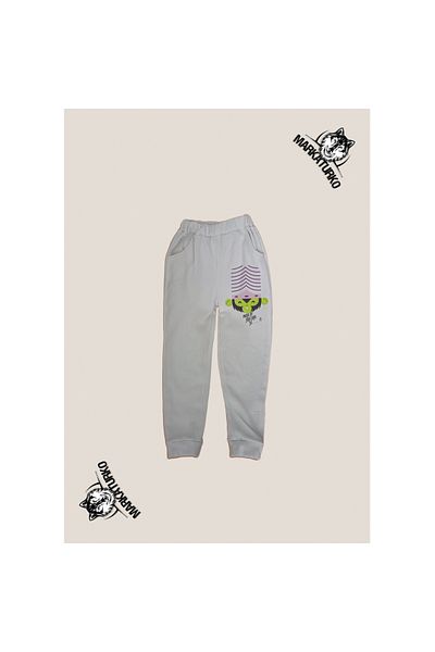 MarkaTurko MOJO JO εμπριμέ unisex Προσαρμοσμένο Σχέδιο Βαμβακερή γκρι παιδική φόρμα 2405-176G