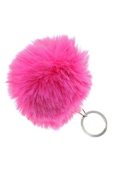 Bellinzona Pembe Renk Peluş Ponpon Anahtarlık Çanta Aksesuarı