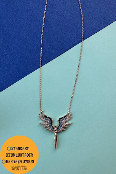 Saltos Melekli Zirkon Kolye Kar Küresi Doğum Günü Hediyesi Sevgiliye Kız Arkadaşa Hediye Seti Kutusu Özel