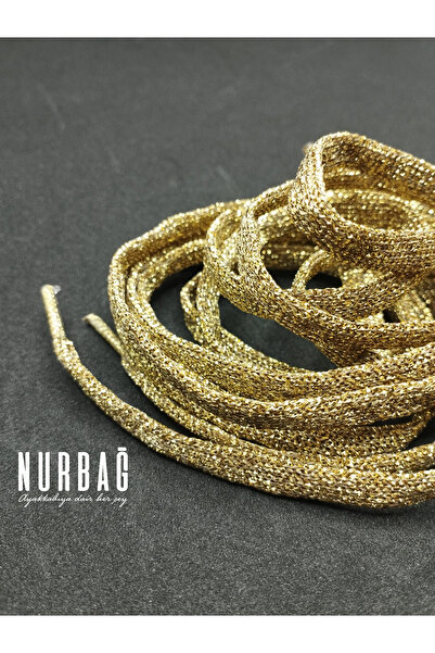 NURBAĞ DOKUMA SPORTS SHOES GOLD YASSI SILVERY TIE 110 CM 1 PAIR SX5000