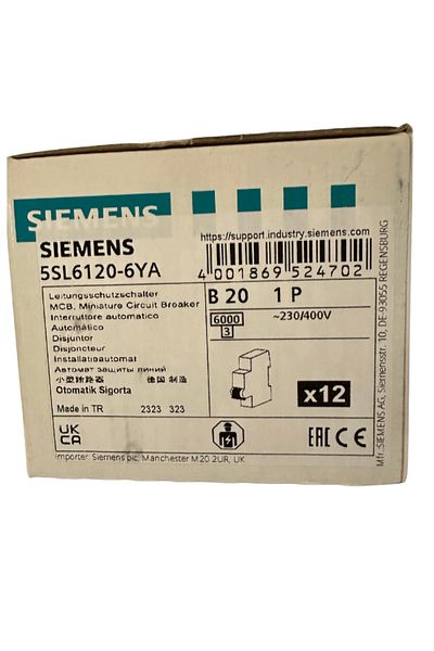 Siemens B20 1P Automatic Fuse (2 Pieces)