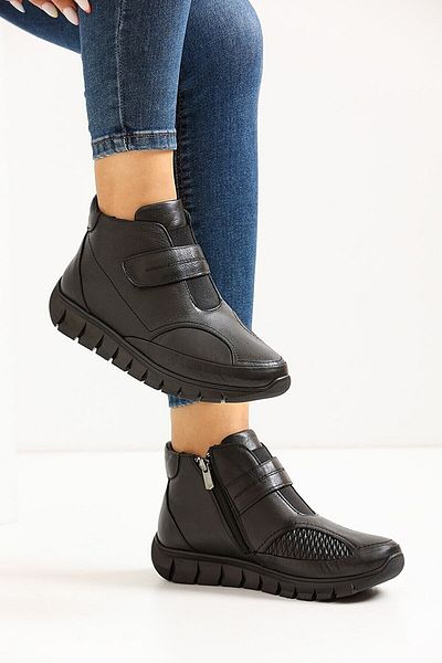 CHOPPER Ειδικό για Bone Protrusion Mother Boots Γνήσιο δέρμα Velcro Μαύρο αντιολισθητικό μποτάκι από καουτσούκ