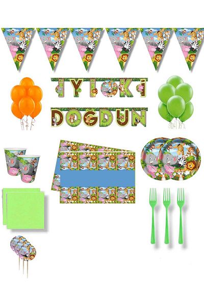 Safari Safari Licensed Birthday Party Set for 8 People