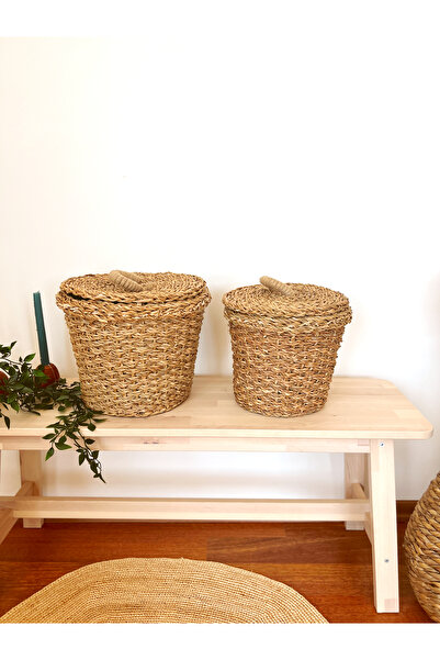 KaiHome 2Li Hasır Kapaklı Yuvarlak Patates ve Soğan Sepeti