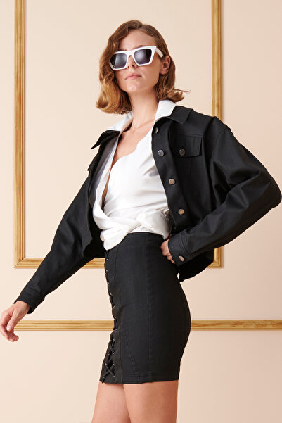 sleen exclusive Omuz Detaylı Denim Ceket