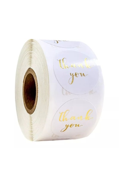 arminow THANK YOU ETİKET STİCKER - 2,5 CM ÖLÇÜSÜNDE 48 ADET - ALTIN YALDIZ BA...