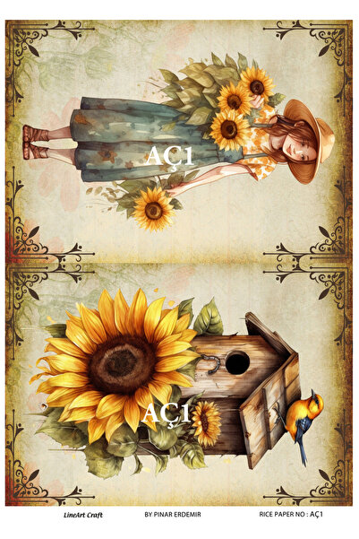 LİNEART Aç1- 29X42Cm Brass Decopage Paper