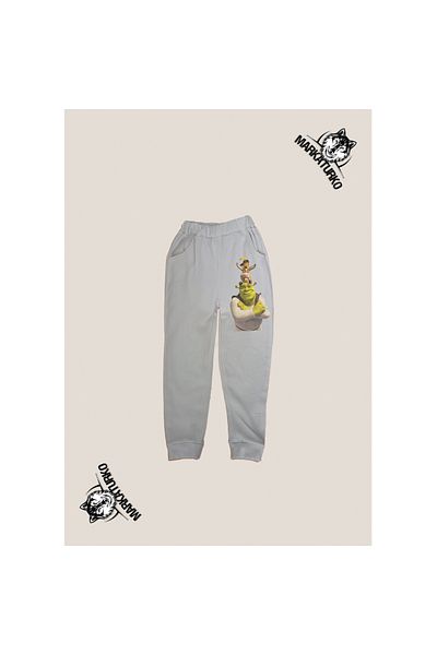 MarkaTurko SHREK εμπριμέ unisex Προσαρμοσμένο Σχέδιο Βαμβακερή γκρι παιδική φόρμα 506-53G
