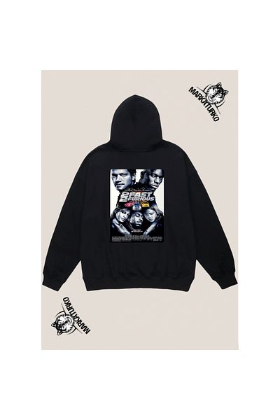 MarkaTurko FAST custom design back printed Black Hooded unisex Sweatshirt 405-125