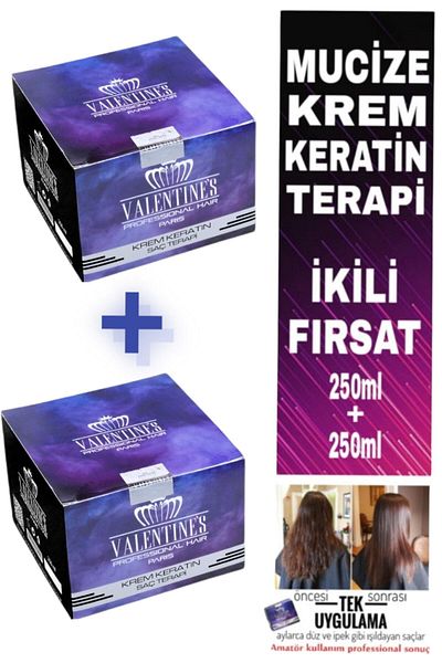 VALENTINES PROFESSIONAL Brazilian Blow Dry 2-Pack Deal - Cream Keratin Therapy, Miracle Treatment, Permanent and Straight Hair