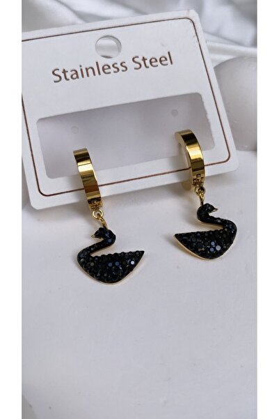 Accessories Kuğulu Çelik Sallantılı Küpe