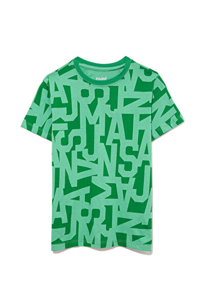 Mavi Πράσινο μπλουζάκι με στάμπα κανονικής εφαρμογής / κανονικής κοπής 6610121-71704