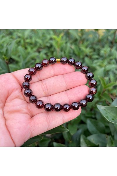 Gepstone Lal Garnet,Granate Natural Stone Bracelet 8 MM