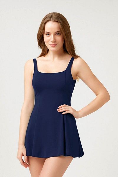 MEBA Μαγιό Navy Blue Plus Size Slip Dress