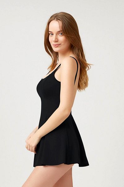 MEBA Μαύρο μαγιό Slip Dress Plus Size