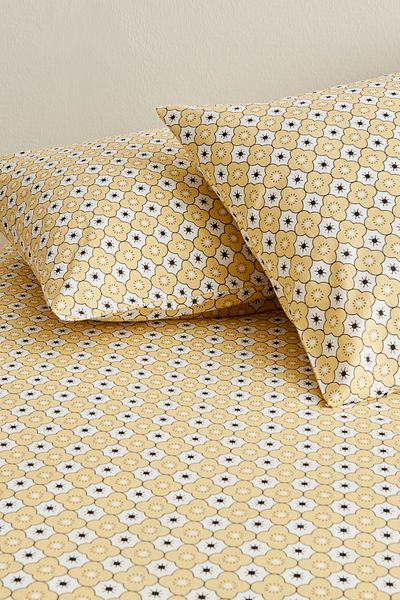 Sarah Anderson Yellow Geometric Pattern Pillowcases 2-Person Pillow