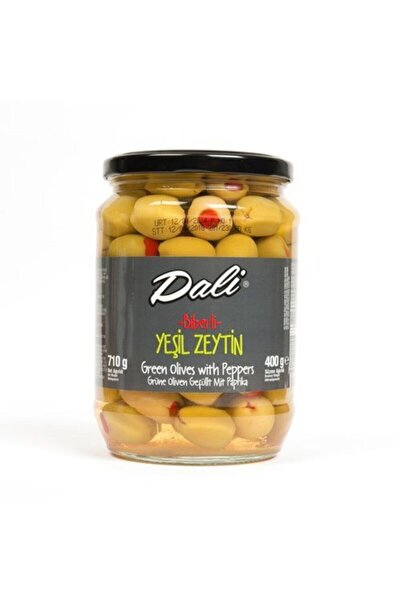 Biberli Yeşil Zeytin 400 gr. 201/230 ( Xl ) X 12 Adet - (1 Koli)