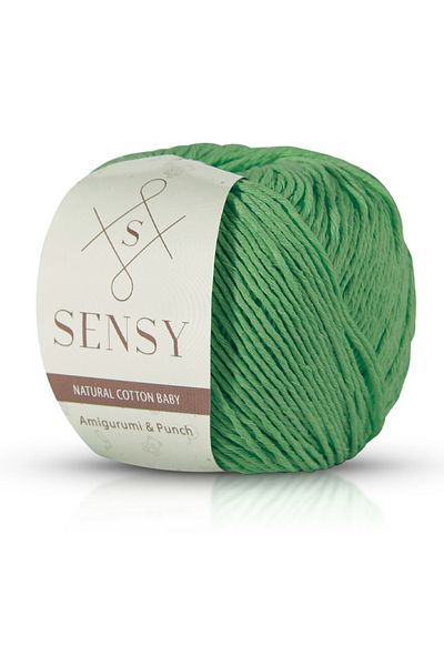SENSY Premium Amigurumi Floss Punch Baby Soft Cotton 50 gr Knitted Floss Green