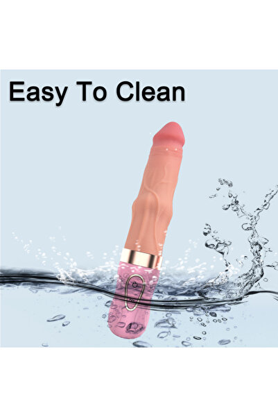 Erotica İleri Geri Hareketli Akıllı Isıtmalı Ultra Yumuşak Dokulu Realistik Yapay Penis Vibrator