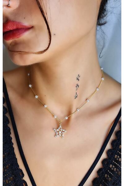WONDER TOUCH Women's Choker Pearl Necklace,Stone Star Pearl Necklace,Design Necklace