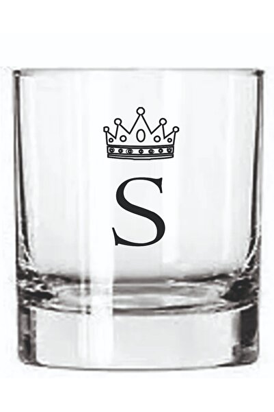 blackbonds Single Crowned S Letter Printed Whiskey and Soft Drink Glass