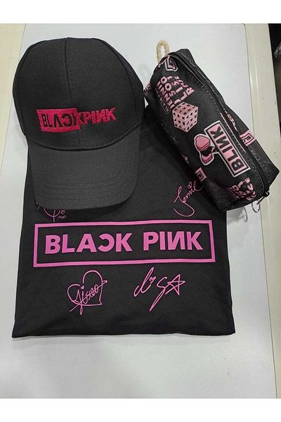 GC GÖKHAN CLUB Blackpink Unisex T-shirt Καπέλο Μολυβοθήκη Συνδυασμός