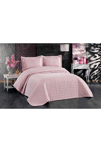 ALTINZADE Çift Kişilik Kapitone Pudra Yatak Örtüsü