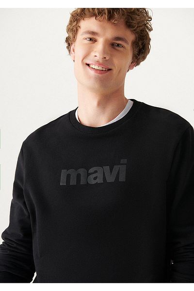 Mavi Черен мъжки суитшърт - с лого, 066303-900