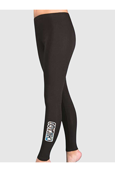 YHH Kids Παιδικό καλσόν χτενισμένο βαμβακερό 100% βαμβάκι μαύρο με στάμπα Chi...