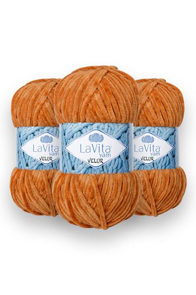 LaVita Yarn Velur Baby 3-Pack - Amigurumi Χειροποίητη Κλωστή Τaka Yarn (7211-s.kahve)