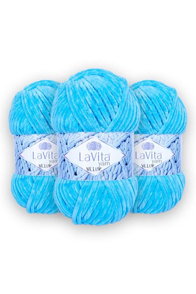 LaVita Yarn Velur Baby 3 Pack Amigurumi Πλεκτό Χέρι Σπάνιο Taka Yarn (5801-τιρκουάζ)