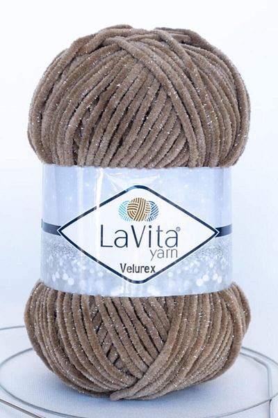 LaVita Yarn Прежда за ръчно плетене Velurex Baby Glittery Velvet Amigurumi Taka (1039-CAMEL HAIR)