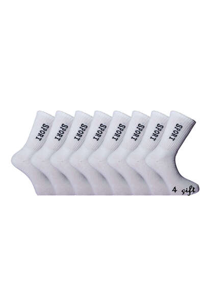 SEVA Ανδρικές κάλτσες Αθλητικές κάλτσες με πετσέτα / 4 ζευγάρια λευκές