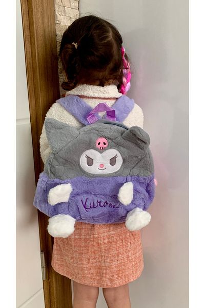 Meyra Accessories Children's backpack plush soft kawii sanrio kuromi cinnamaroll character backpack
