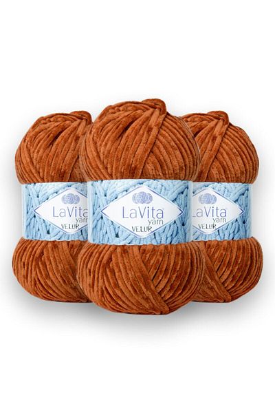 LaVita Yarn Velur Baby 3 Pack Amigurumi Πλεκτό Χειροποίητο Σπάτσο Taka Yarn (4135-χαλκός)