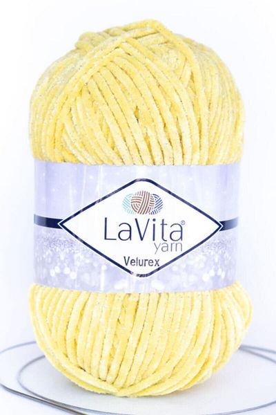 LaVita Yarn Velurex Baby Glitter Velvet Amigurumi Hand Knitting Yarn Taka Yarn (2026-K.YELLOW)